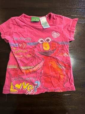 Sesame Street Elmo T-Shirt Size 4T Pink Cotton Graphic Tee